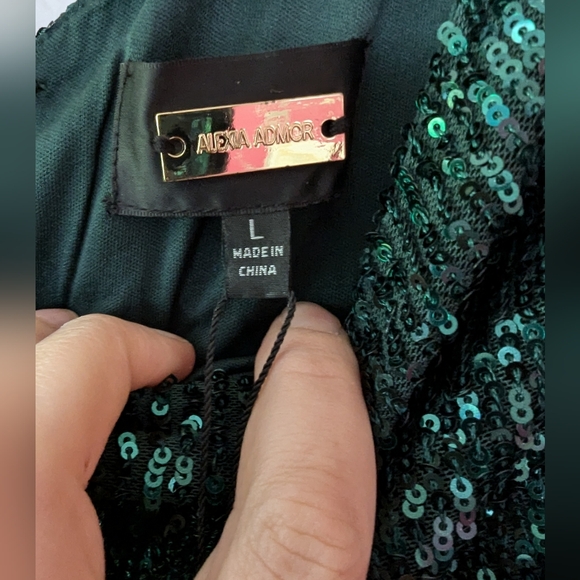 Alexia Admor Sadie Boatneck Tapered Jumpsuit, Green - Picture 4 of 4